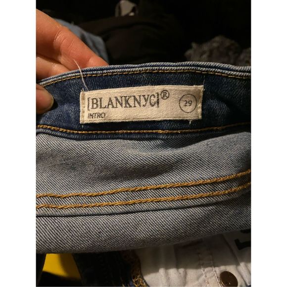 Anthropologie BLANK NYC NITRO Blue Worn Skinny Jeans Size 29 - Picture 8 of 8